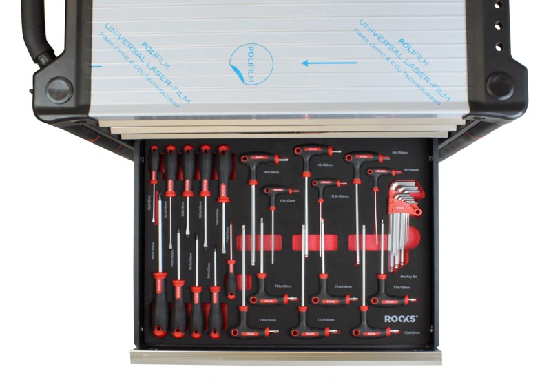 Verktøyskap med verktøy Rooks 276 deler - 7 skuffer │ Verktøyvogn Premium Tool Trolley – bilde 15