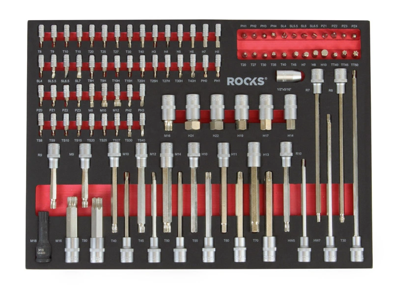 Verktøyskap med verktøy Rooks 276 deler - 7 skuffer │ Verktøyvogn Premium Tool Trolley – bilde 6