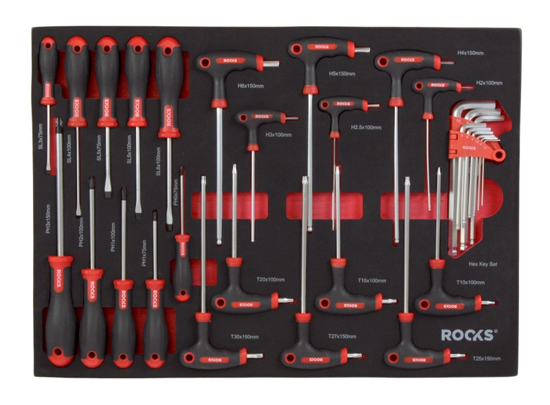 Verktøyskap med verktøy Rooks 276 deler - 7 skuffer │ Verktøyvogn Premium Tool Trolley – bilde 9