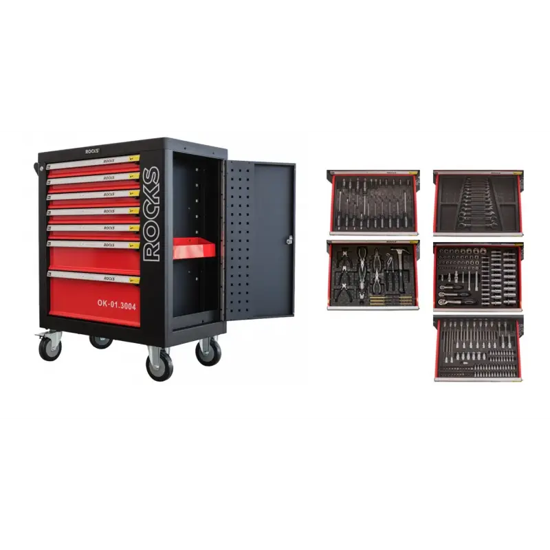 Verktøyskap Rooks Garage Red Tool Trolley med verktøysett 235 deler + sidekabinett – bilde 2