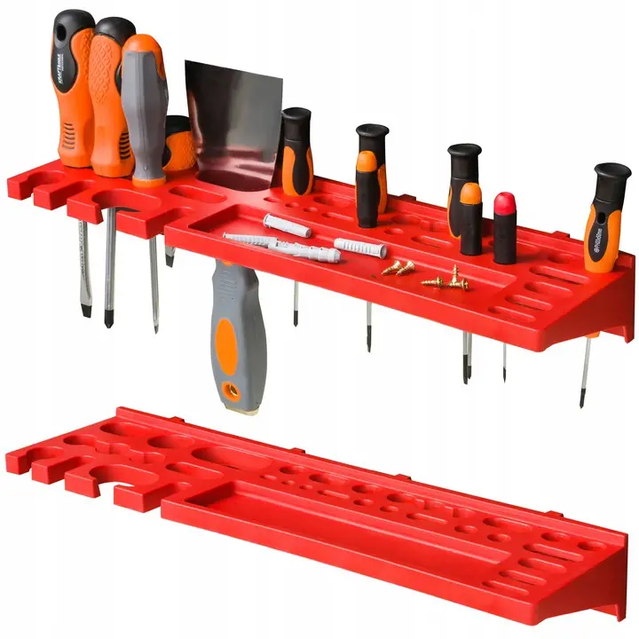 Verktøytavle 230 x 78 cm │ Ekstra stor oppbevaringsvegg med kroker, bokser og hyller Image 7