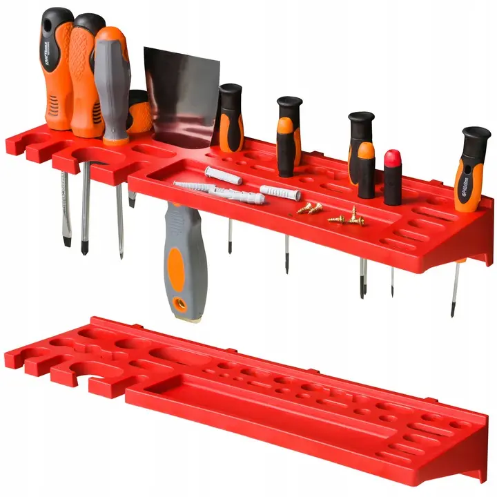 Verktøytavle 230 x 78 cm │ Komplett veggoppheng med kroker, bokser og hyller Image 6