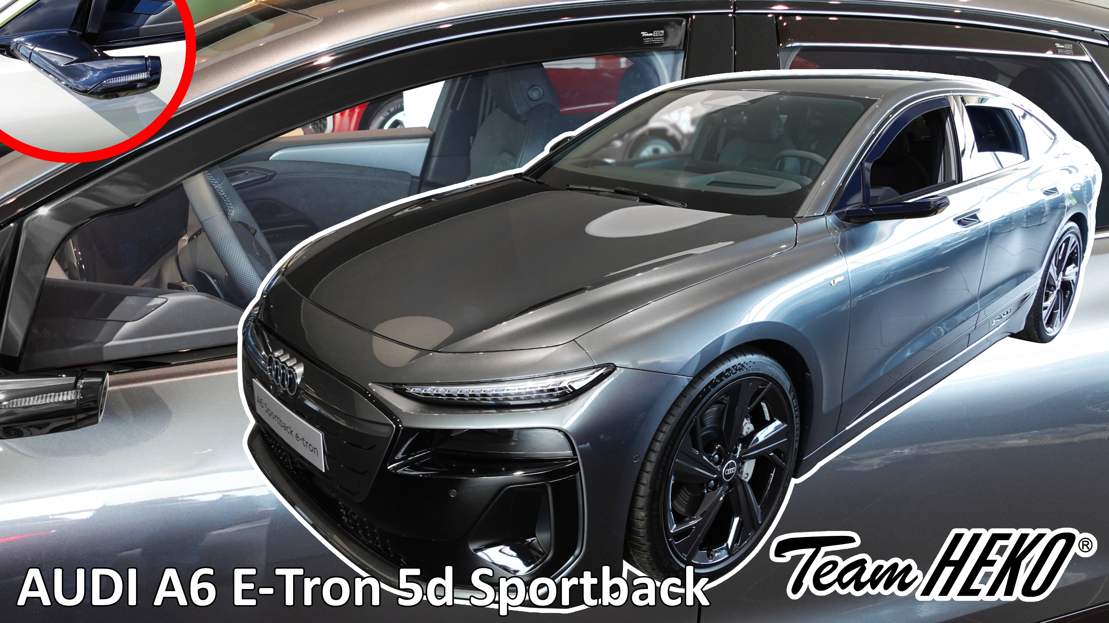 Vindavvisere Audi A6 Sportback e-tron 2024 -> │ versjon med kameraspeil - sett 4 stk.