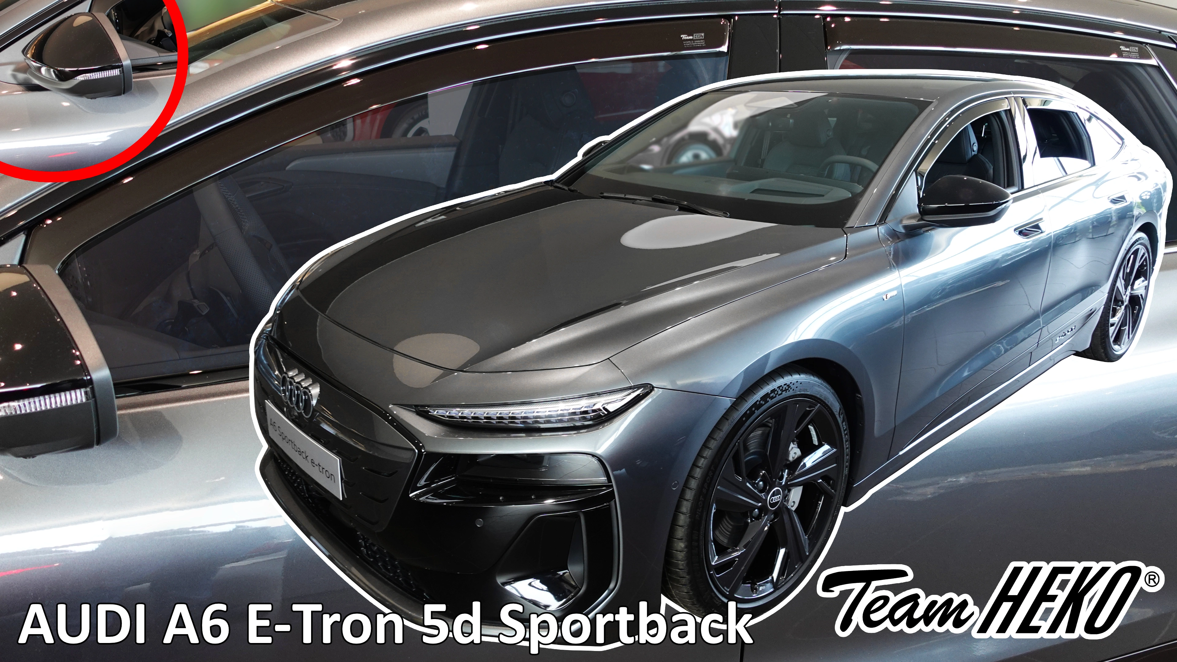 Vindavvisere Audi A6 Sportback e-tron 2024 -> │ versjon med vanlige sidespeil - sett 4 stk.