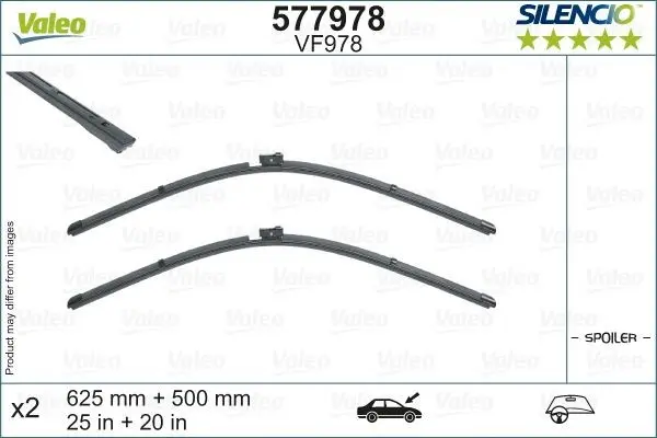 Vindusviskere Audi e-Tron / e-Tron Sportback │ Valeo Silencio - sett 2 stk.