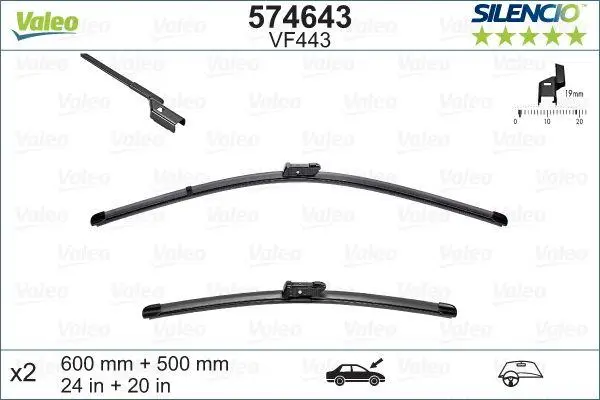 Vindusviskere MG Marvel R │ Valeo Silencio - sett 2 stk. – bilde 6