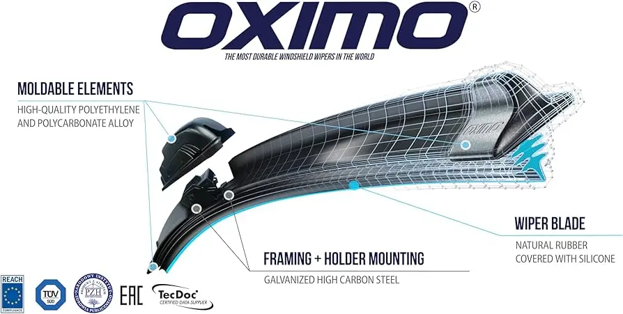 Vindusviskere Tesla Model S │ Oximo® Wiper Blade Set - sett 2 stk. – bilde 9