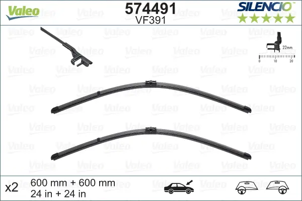 Vindusviskere Valeo Silencio Mercedes-Benz E-klasse W212 2009-2012