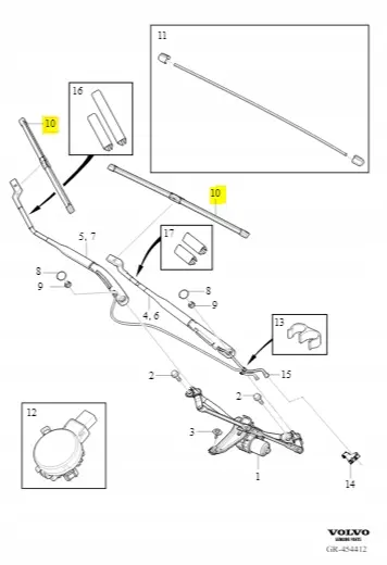 Vindusviskere Volvo XC60 II 2017 -> │ Genuine® Unheated Windshield Wiper Blade - sett 2 stk. Image 5