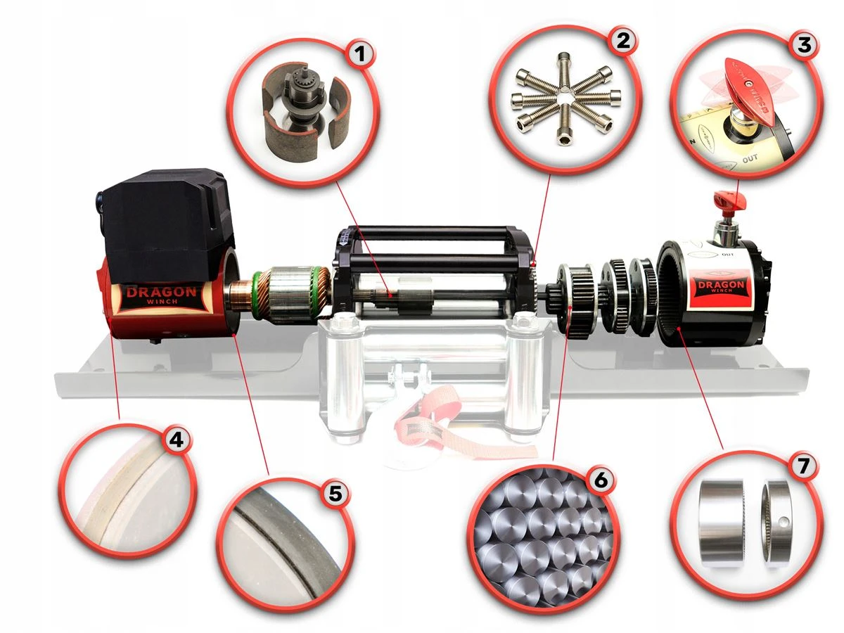 Vinsj Dragon Winch Maverick DWM 10000 HD 12 V med trekkraft på 4536 kg og 24 m stålline – bilde 4