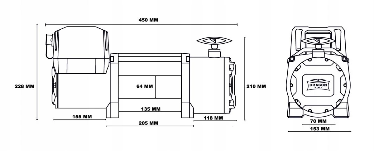 Vinsj Dragon Winch Maverick DWM 10000 HD 12 V med trekkraft på 4536 kg og 25 m syntetisk line – bilde 6