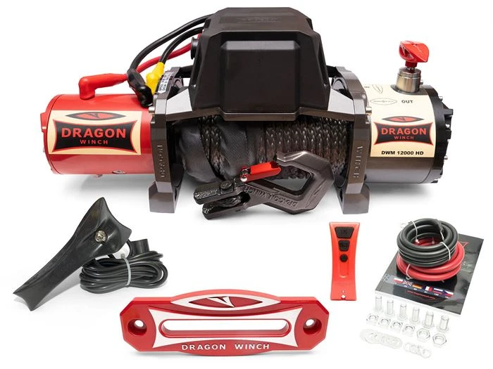 Vinsj Dragon Winch Maverick DWM 12000 HD 12 V med trekkraft på 5443 kg og 20 m syntetisk line