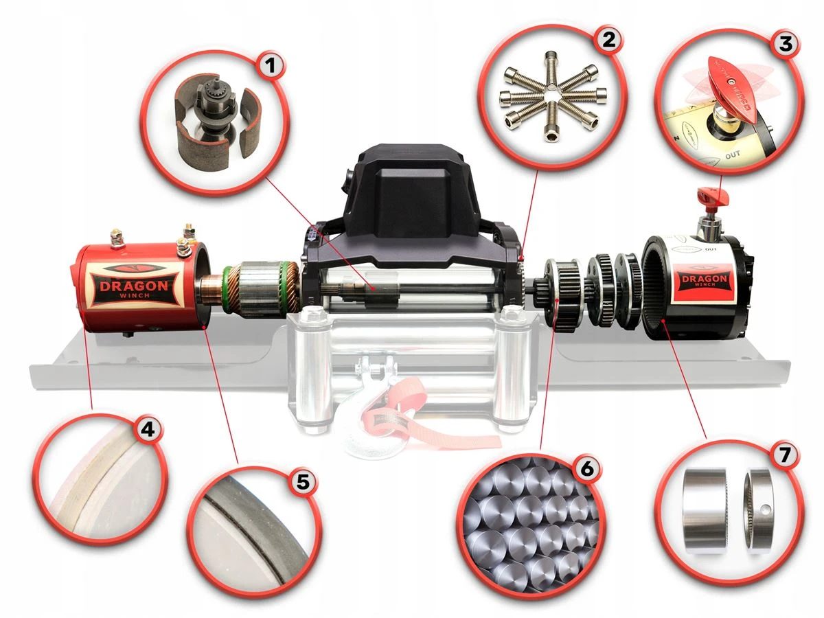 Vinsj Dragon Winch Maverick DWM 12000 HD 12 V med trekkraft på 5443 kg og 20 m syntetisk line – bilde 4