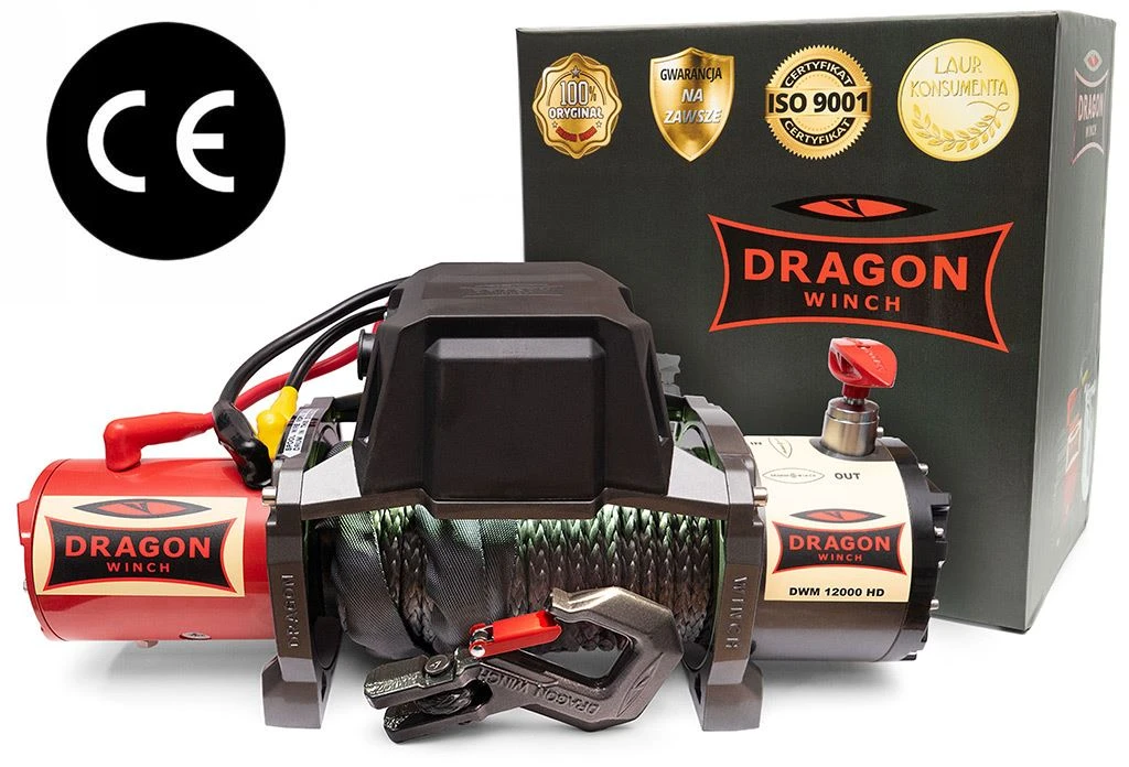 Vinsj Dragon Winch Maverick DWM 12000 HD 24 V med trekkraft på 5443 kg og 20 m syntetisk line – bilde 2