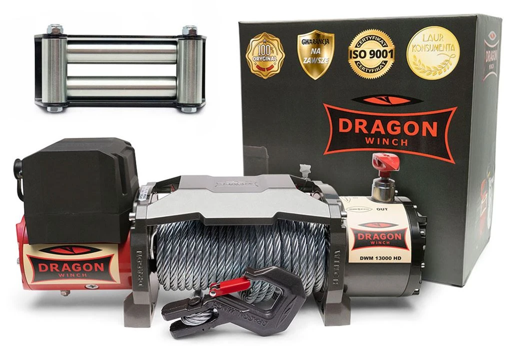Vinsj Dragon Winch Maverick DWM 13000 HD 12 V med trekkraft på 5897 kg og 20 m stålline – bilde 6