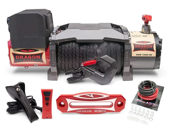 Vinsj Dragon Winch Maverick DWM 13000 HD 12 V med trekkraft på 5897 kg og 20 m syntetisk line