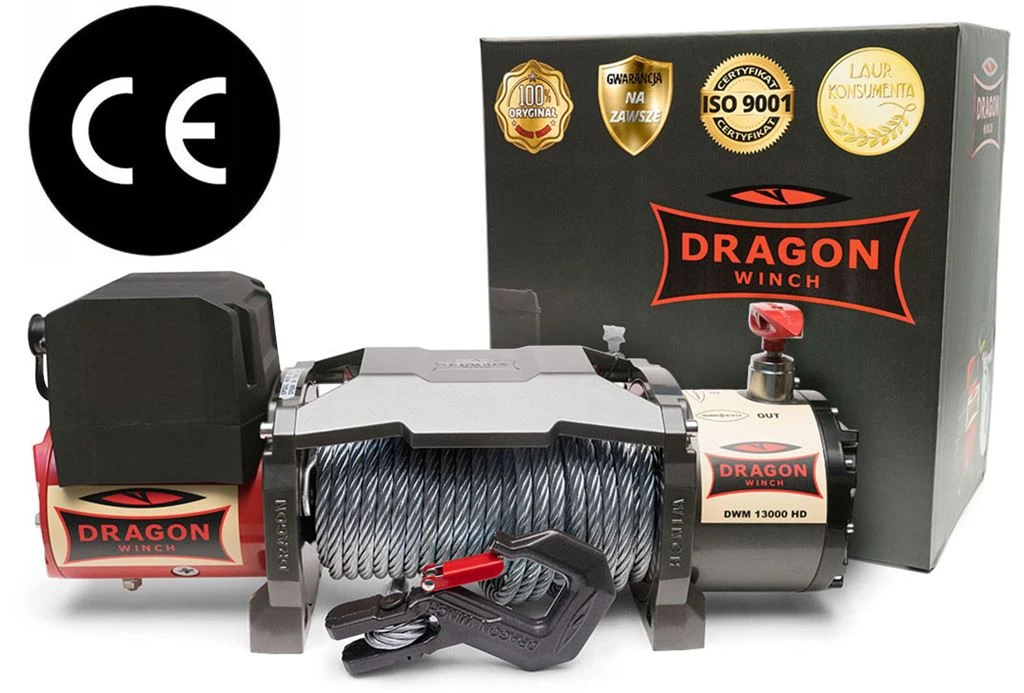 Vinsj Dragon Winch Maverick DWM 13000 HD 24 V med trekkraft på 5897 kg og 20 m stålline – bilde 2