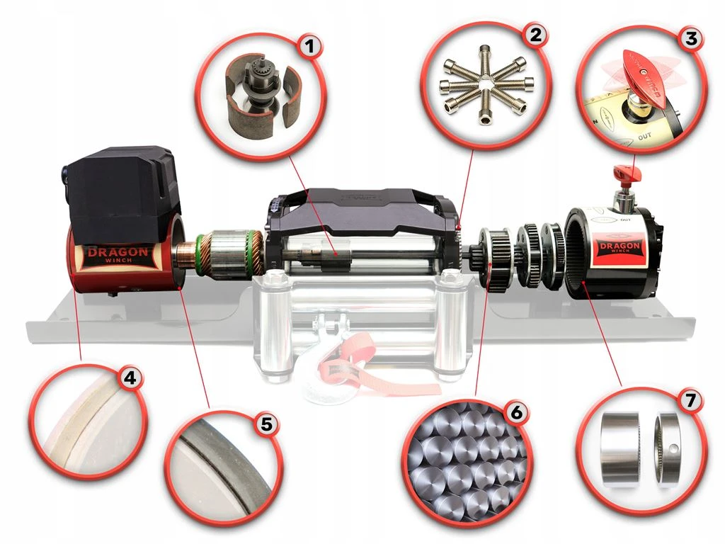 Vinsj Dragon Winch Maverick DWM 13000 HD 24 V med trekkraft på 5897 kg og 20 m syntetisk line – bilde 4