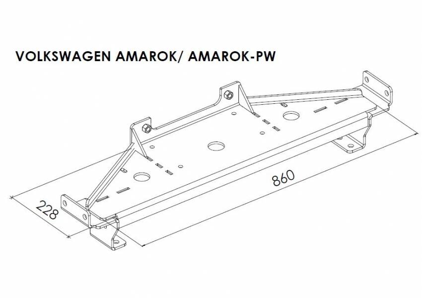 Vinsj Monteringsplate VW Amarok I 2009 - 2016 – bilde 2