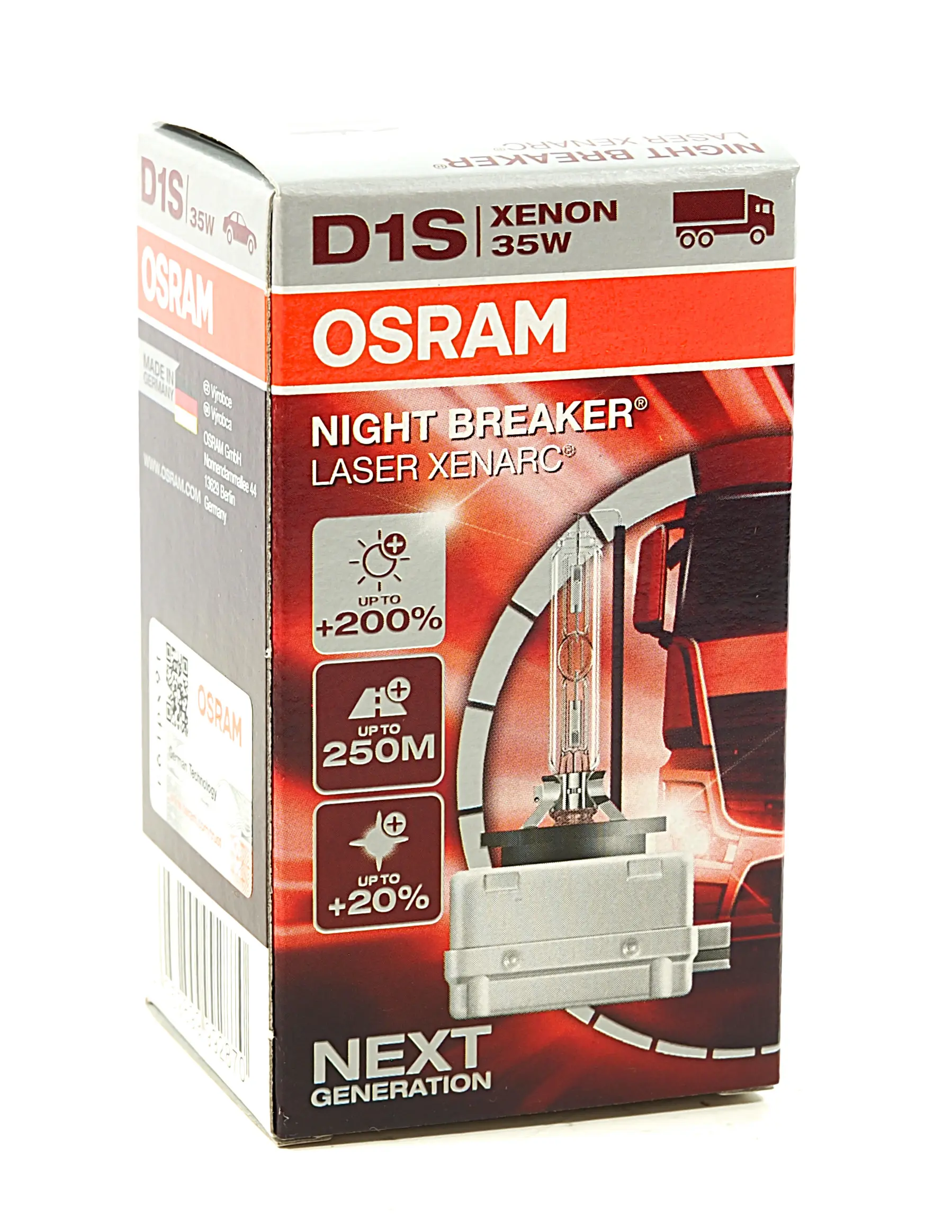 Xenonpære D1S Osram Xenarc Night Breaker Laser +220% (Next Gen) - 1 stk ...