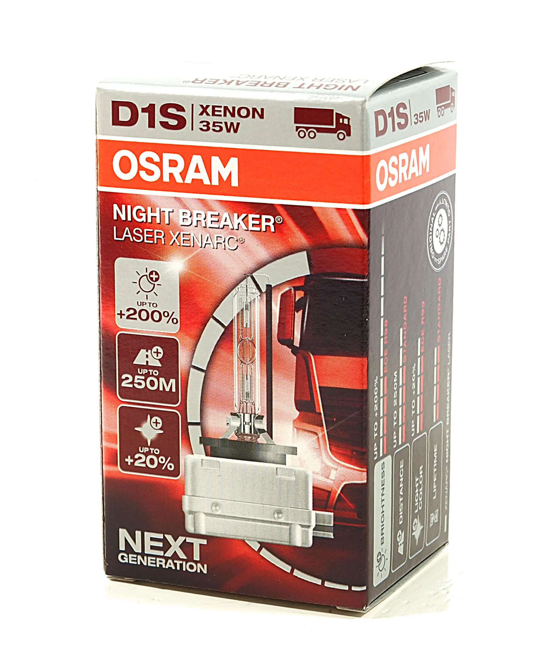 Xenonpære D1S Osram Xenarc Night Breaker Laser +220% (Next Gen) - 1 stk ...