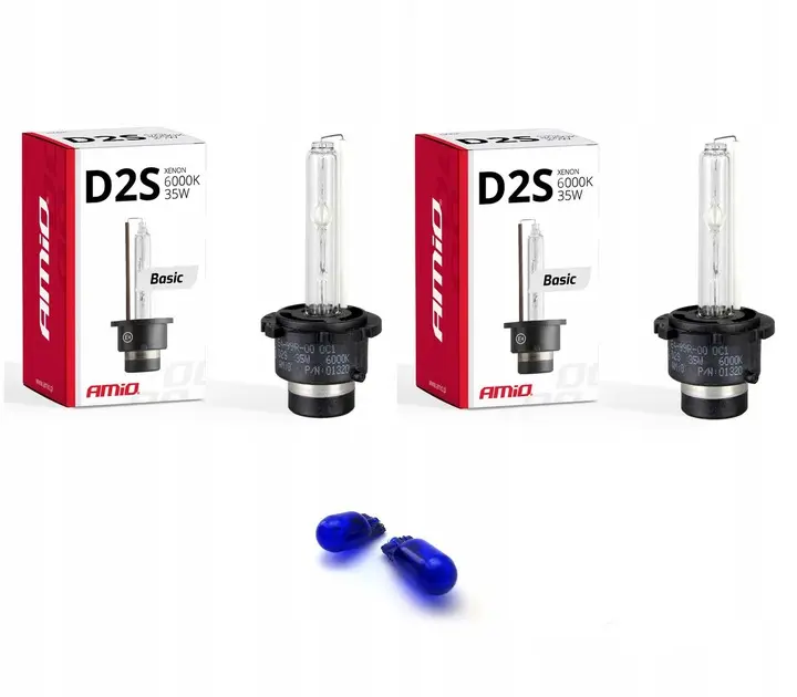 Xenonpære D2S 6000K + W5W Blue Xenon Effect - sett 2 stk.