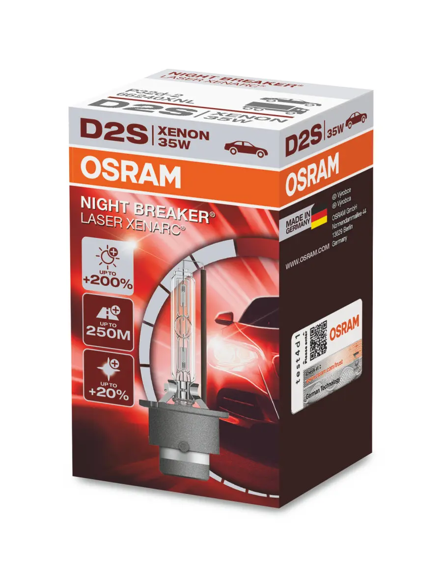 Xenonpære D2S Osram Xenarc Night Breaker Laser +200% - 1 stk.