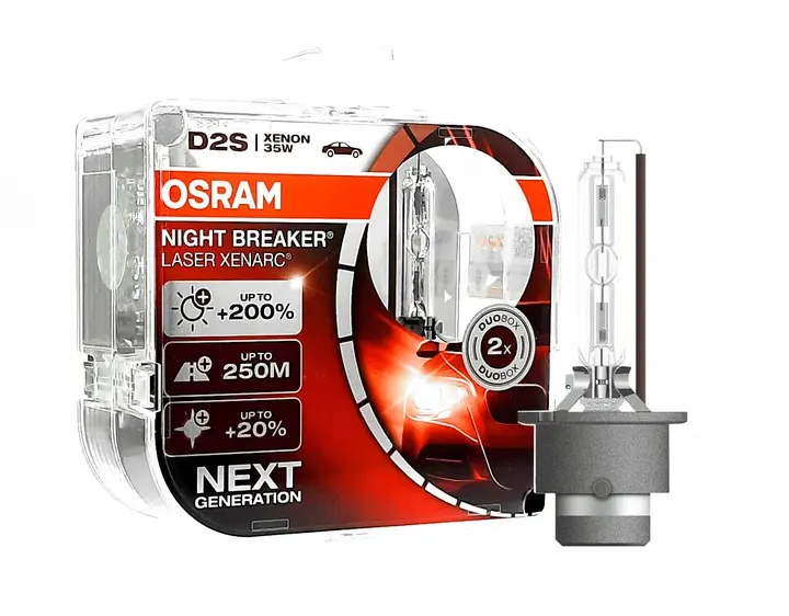 Xenonpære D2S Osram Xenarc Night Breaker Laser +200% - sett 2 stk. – bilde 2