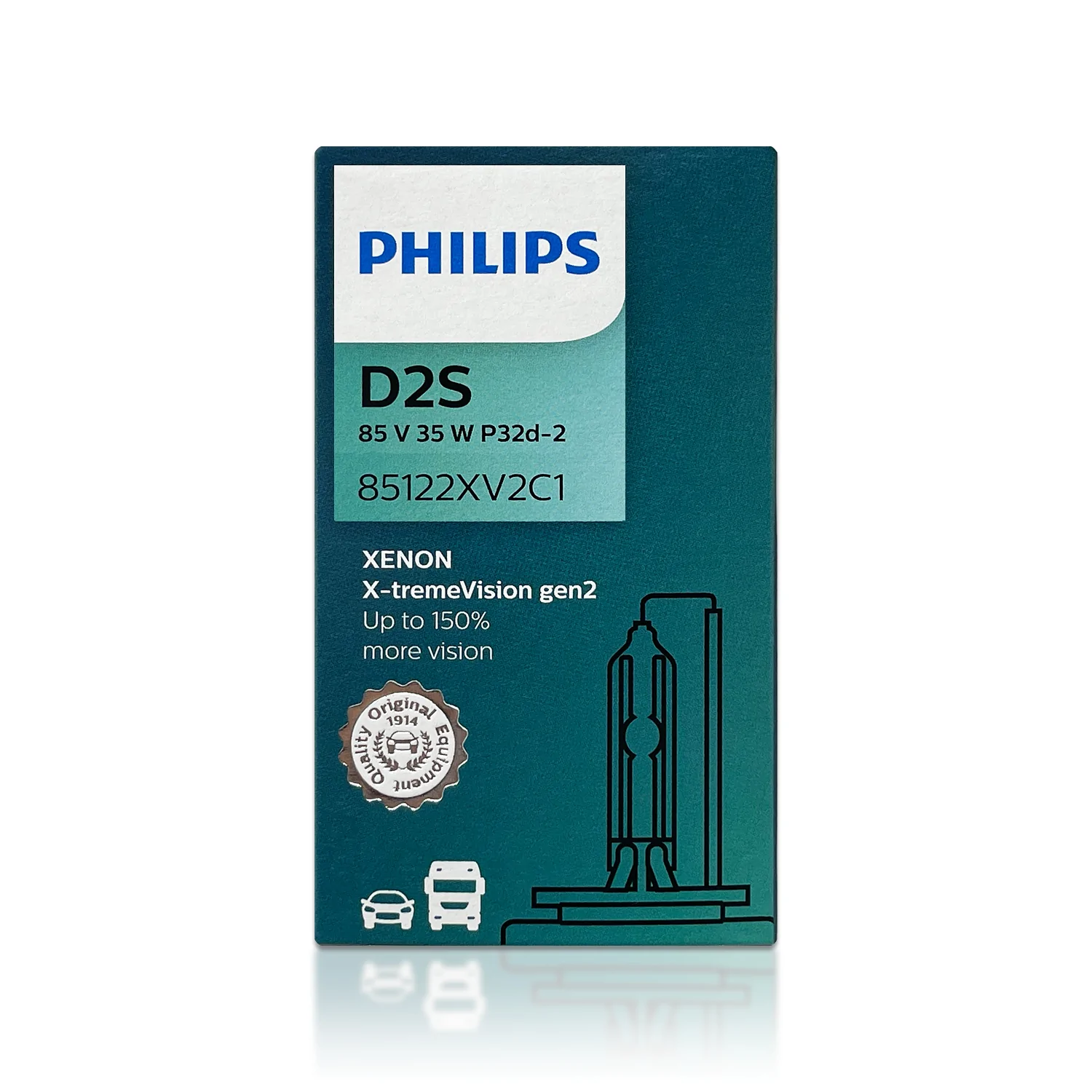 Xenonpære D2S Philips X-tremeVision gen2 +150% - 1 stk. – bilde 8