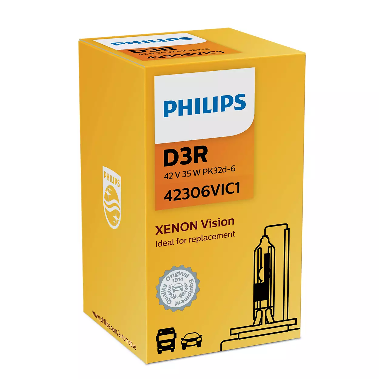 Xenonpære D3R Philips Xenon Vision - 1 stk.
