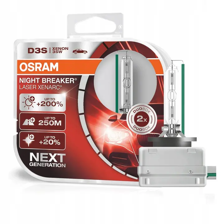 Xenonpære D3S Osram Xenarc Night Breaker Laser +200% - sett 2 stk. Image 1