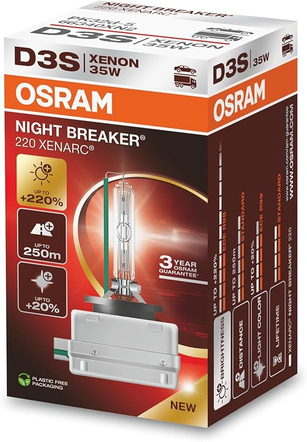 Xenonpære D3S Osram Xenarc Night Breaker Laser +220% (Next Gen) - 1 stk.