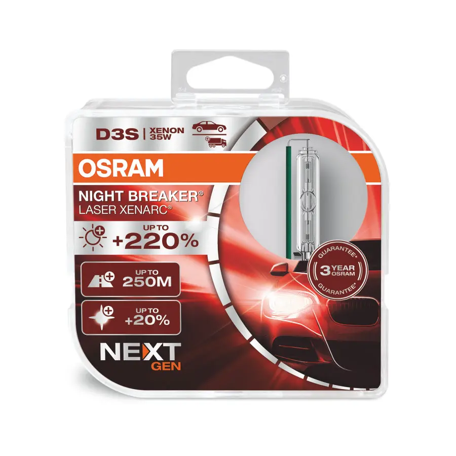 Xenonpære D3S Osram Xenarc Night Breaker Laser +220% (Next Gen) - sett 2 stk.