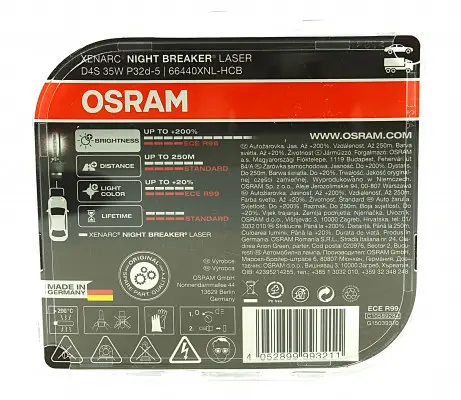 Xenonpære D4S Osram Xenarc Night Breaker Laser +200% - sett 2 stk. – bilde 5