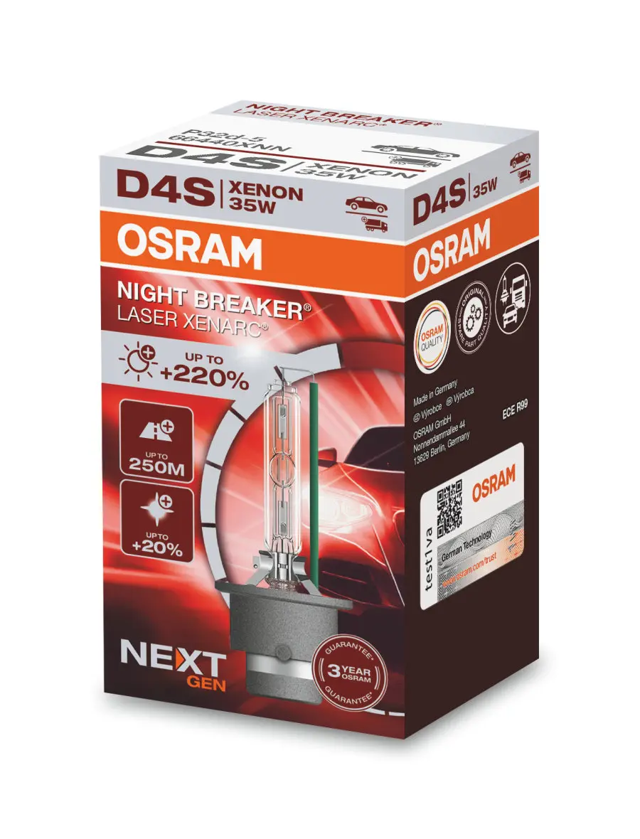 Xenonpære D4S Osram Xenarc Night Breaker Laser +220% (Next Gen) - 1 stk.