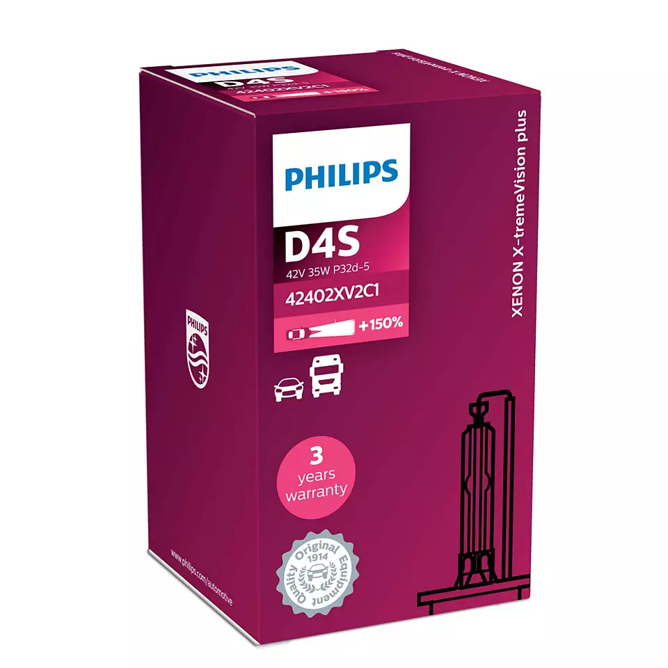 Xenonpære D4S Philips X-tremeVision gen2 +150% - 1 stk.
