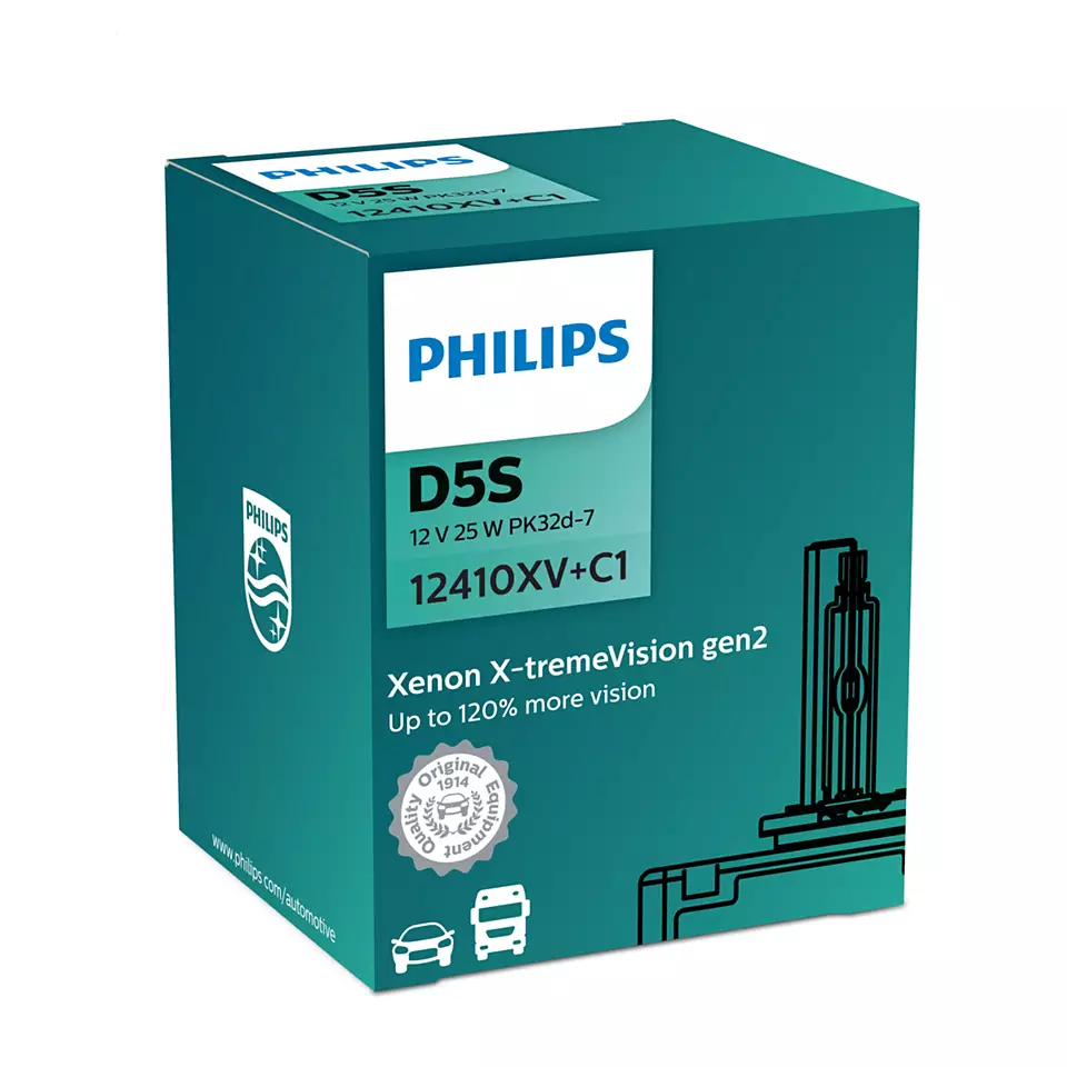 Xenonpære D5S Philips X-tremeVision gen2 +150% - 1 stk.