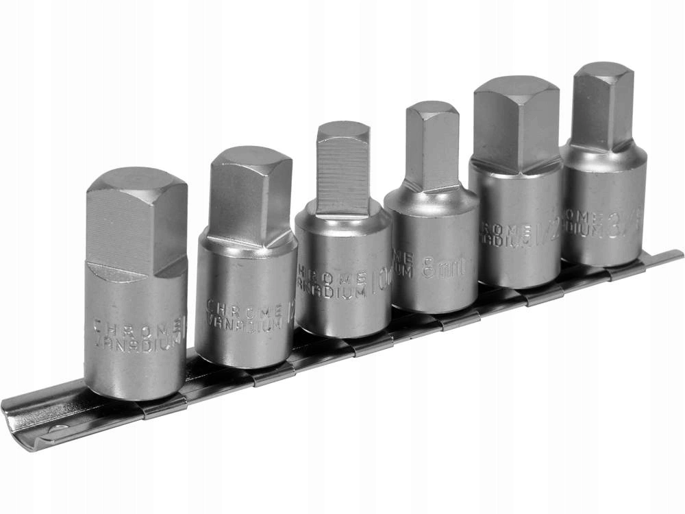 YATO firkantede innvendige oljepluggnøkler 8-14 mm, 3/8" og 1/2" – 6 deler – bilde 3